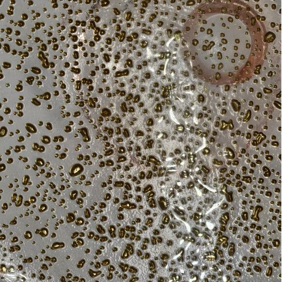 ANTHROPOLOGIE 13" ROSE CLEAR GLASS WITH GOLD DROPLETS CAKE STAND - Picture 6 of 9